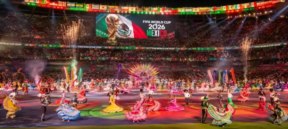 Estadio Azteca packed with fans during World Cup opening ceremony celebrations